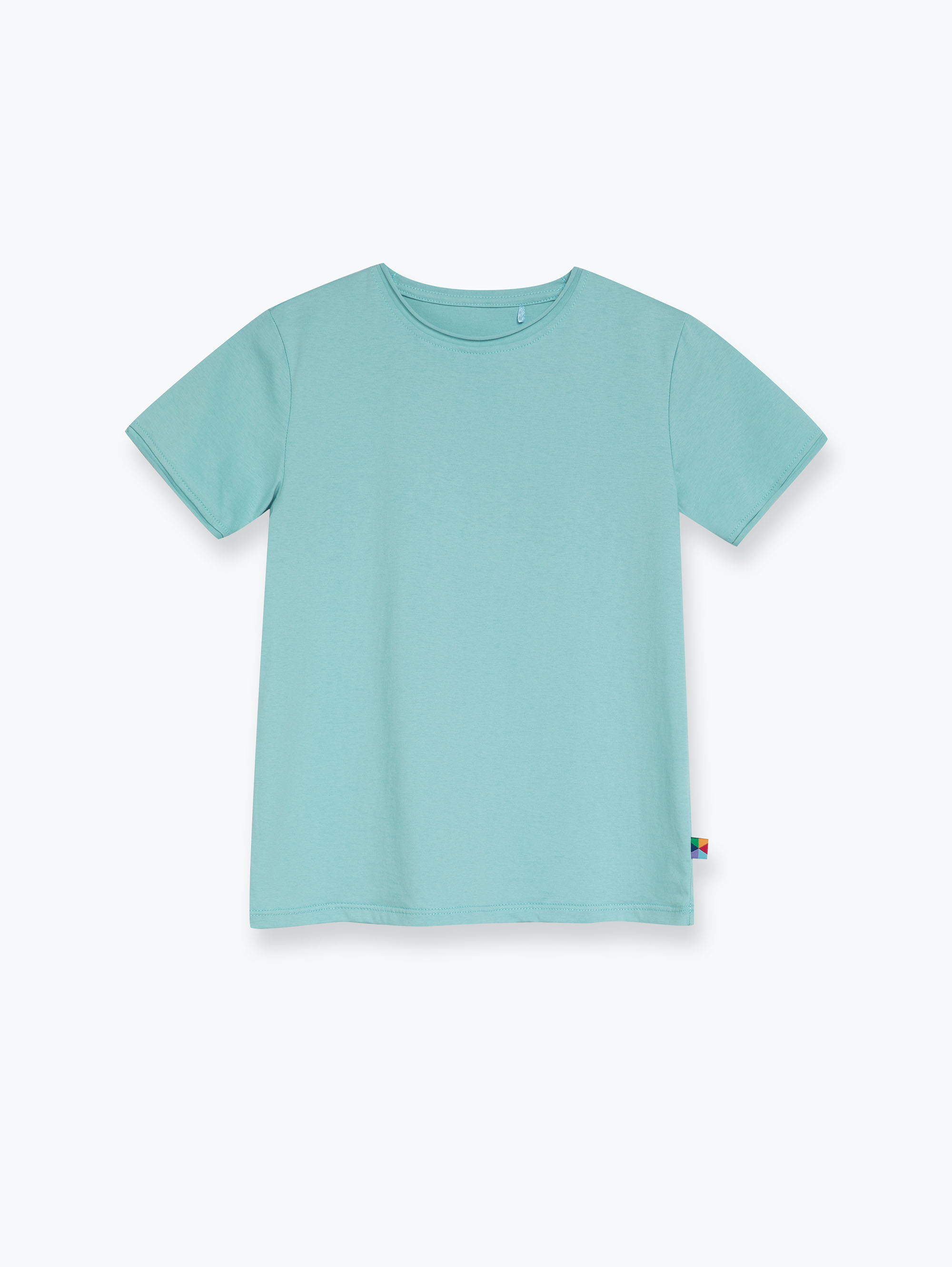 Jasnoturkusowy T-shirt z cienkiej dzianiny